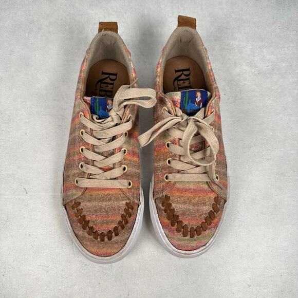 Justin Reba Shoes Womens 8.5 Arreba Striped Western Aztec Boho Festival Sneaker - Picture 3 of 14